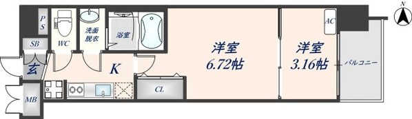 スプランディッド荒本駅前DUEの物件間取画像